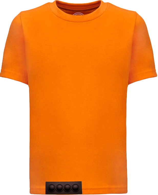 Orange tee/black pop it