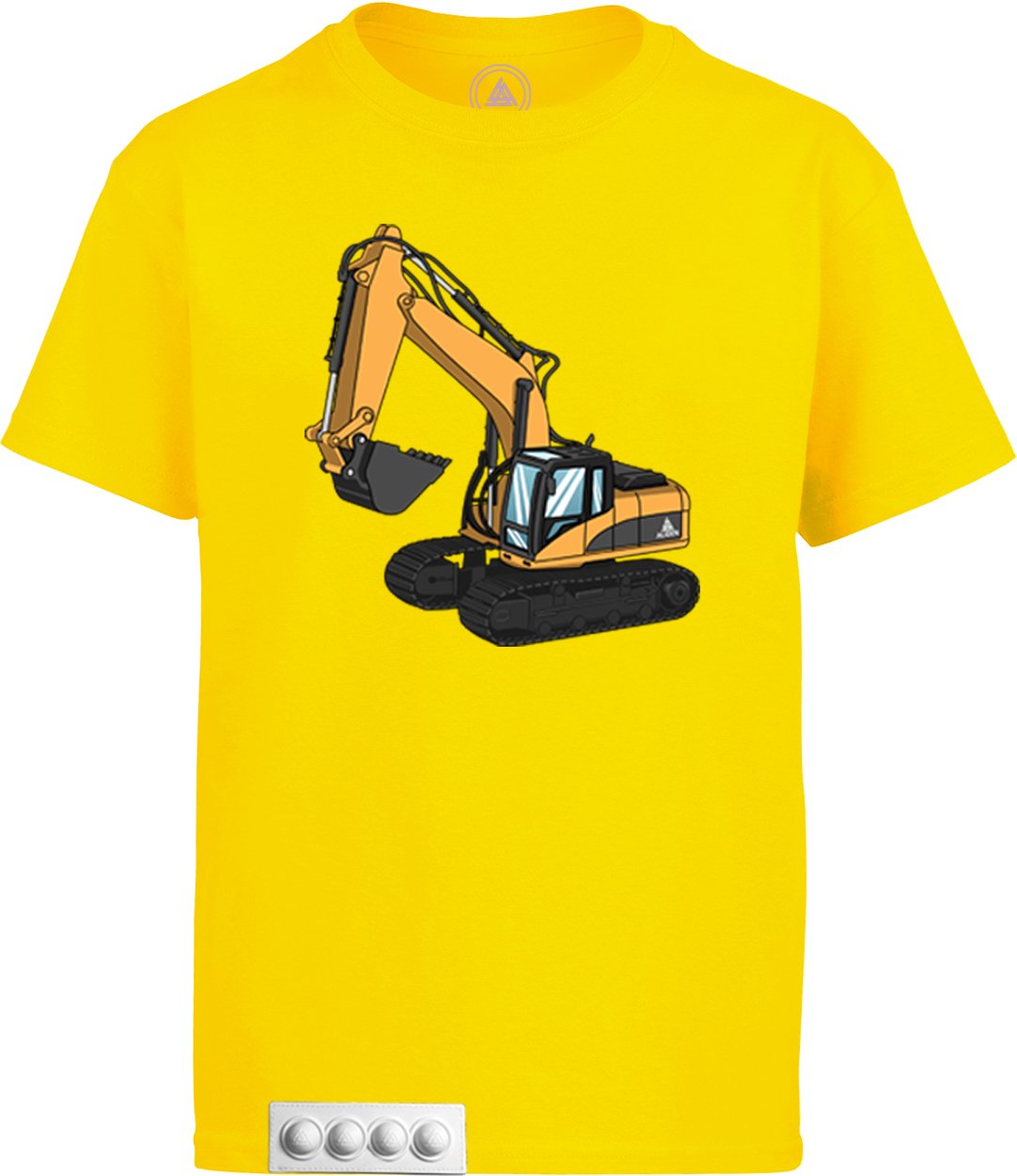 Yellow tee/white pop it