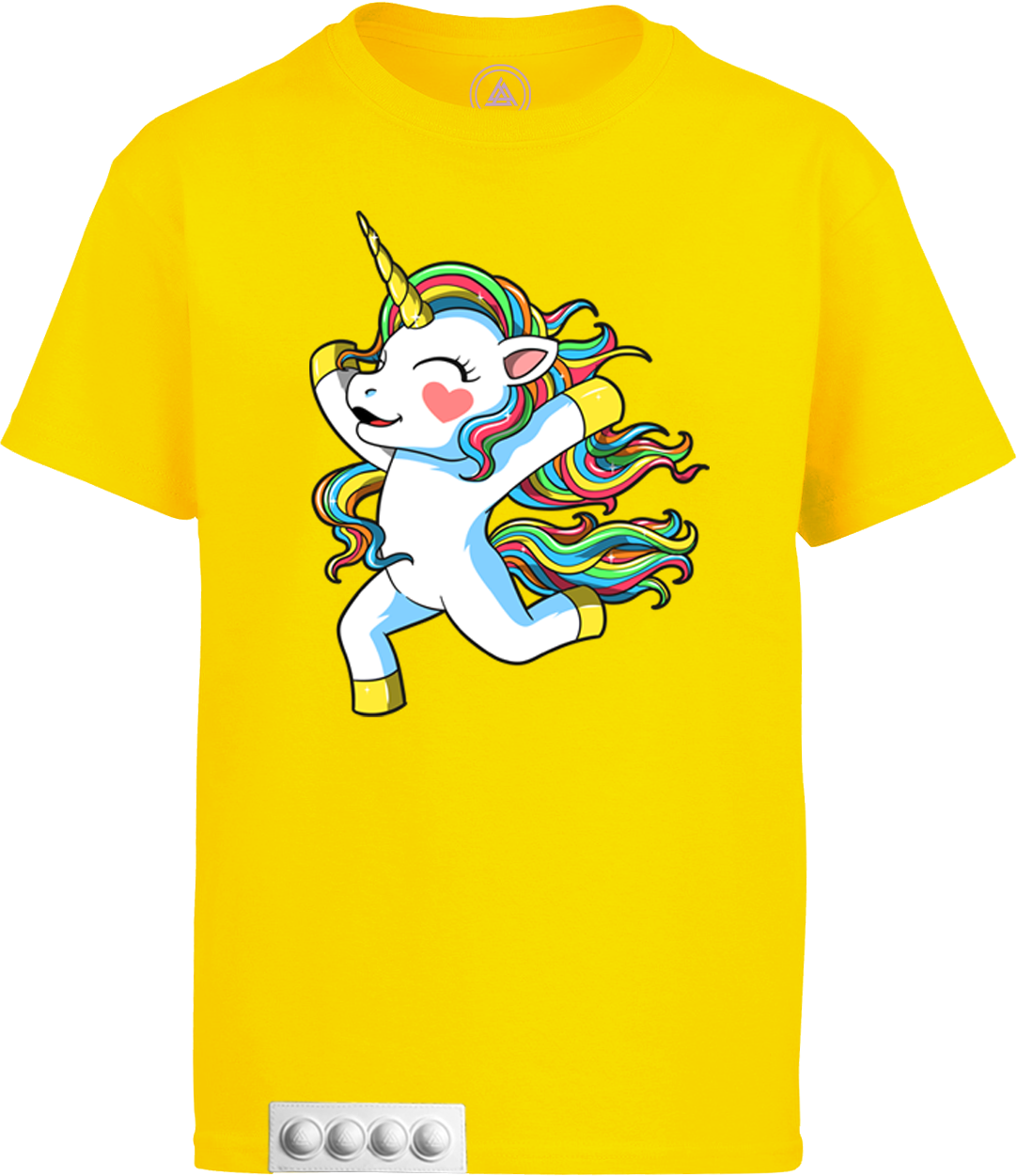 Yellow tee/white pop it